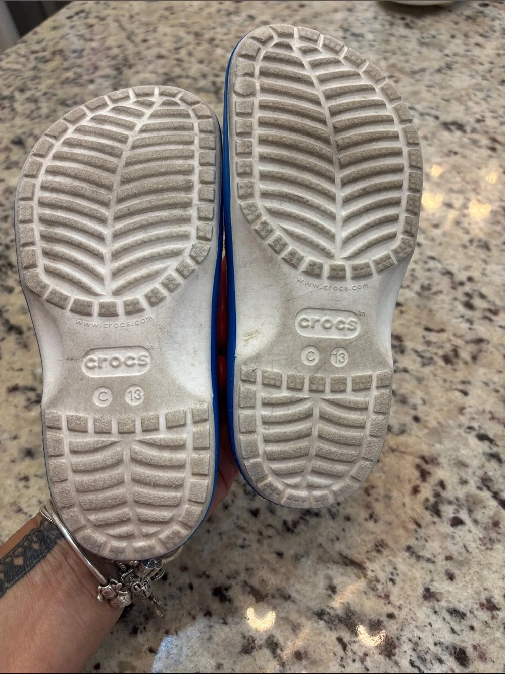 CROCS White Kids Clogs with Red Bow and Strap